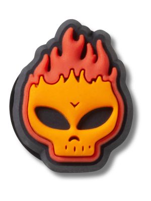 Jibbitz Calavera en Llamas Naranja