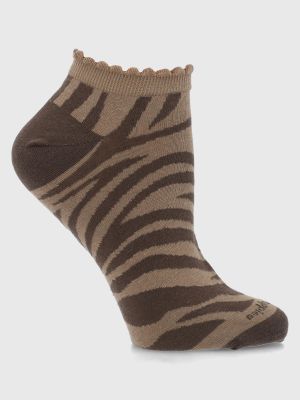 Calcetin Algodón Mujer Ped St Zebra Café