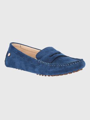 Mocasin Cuero Mujer Band Azul