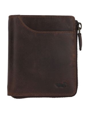 Billetera Cuero Unisex Fd Trento Zip Café