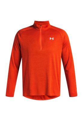 Polerón Training hombre Tech Textured ½ Zip naranjo