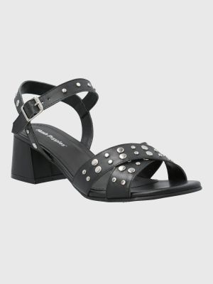 Sandalia Vestir Mujer Cuero Casale Negra