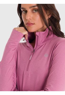 Polerón Mujer Half Zip Rosado