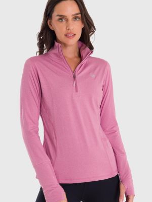 Imagen 2 del producto Polerón Mujer Half Zip Rosado