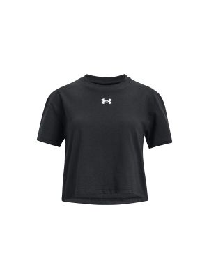 Polera manga corta UA Crop para niña Negro