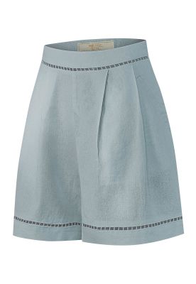 Short Lino Orgánico Mujer Andes Gris