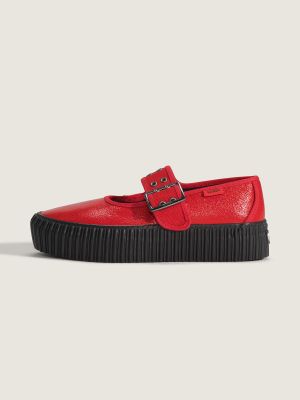 Imagen 1 del producto Zapatilla Cuero Mujer Mary Jane Creeper Rojo