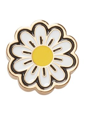 Jibbitz Flor Margarita Dorado Elevated Blanco Crocs