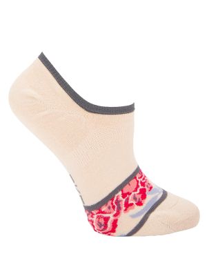 Calcetin Bambú Mujer Inv Floris Beige/Crudo