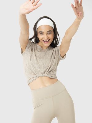 Polera Manga Corta Mujer Luna Beige