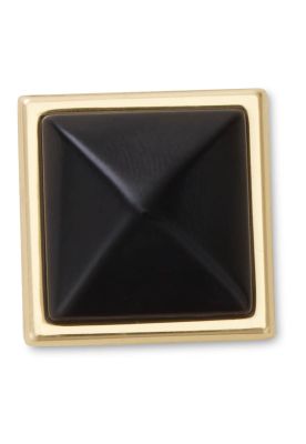 Jibbitz Pirámide Negro y Dorado