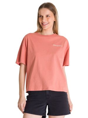 Polera Manga Corta Boxy Mujer Bordato Rosa