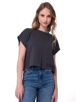 Imagen 1 del producto Polera Manga Corta Mujer Slub Knit Fashion Negro