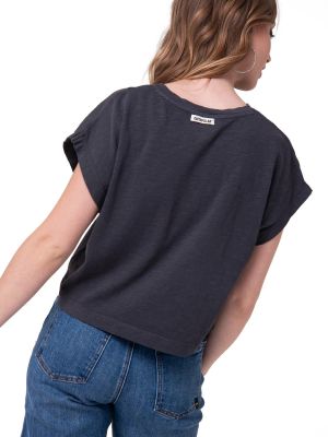 Imagen 2 del producto Polera Manga Corta Mujer Slub Knit Fashion Negro