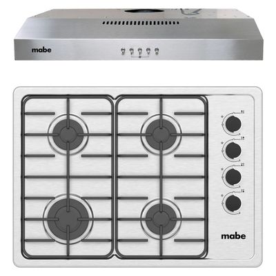 Imagen 1 del producto Kit Cubierta + Campana 60cm Inox Mabe CMG6044SD-1C_Cm6045xv0