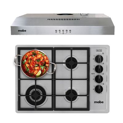 Kit Encimera a Gas+Campana 60cm mabe CMG6044LD-1CL CM6045XV0