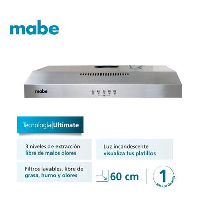 Imagen 2 del producto Campana De Pared 60cm Inoxidable Mabe Cm6045xv0