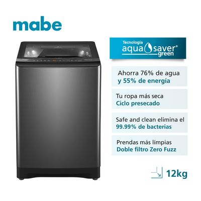 Imagen 2 del producto Lavadora Aqua Saver Green Automática 12Kg Diamond Gray Mabe LMA2120WDGCL0