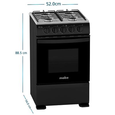 Imagen 2 del producto Cocina de Piso a Gas 51 cm Negro Mabe CMC5100NA1