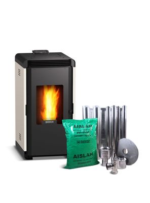 Pack estufa a pellet Hera + Crema + kit de Instalación interior