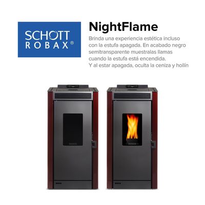 Imagen 2 del producto Pack estufa a pellet Black Vision Burdeo +kit de Instalación