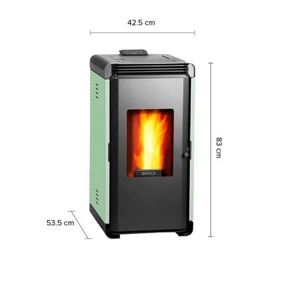 Imagen 2 del producto Estufa a pellet Hera+ Verde + kit de Instalación