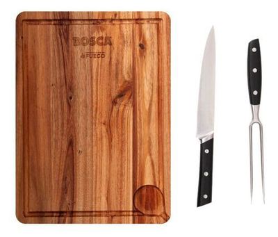Imagen 2 del producto Tabla Parrillera + Cuchillo Y Tenedor Bosca