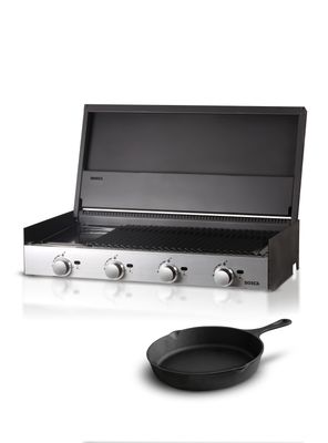 Pack Parrilla A Gas Bosca Block 1000 + Sarten Redondo Fierro