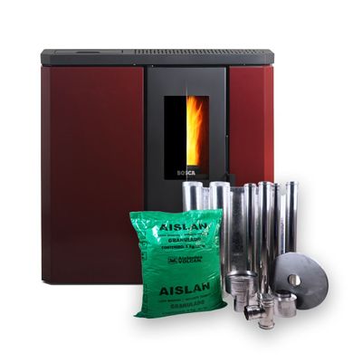 Calefactor Bosca a Pellet FIT 9 BV Burdeo + kit intalacion