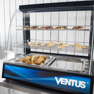 Imagen 2 del producto Ventus Vitrina Mantenedora de Calor Curva VMCD-2 Sobremesa