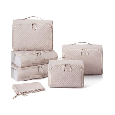 Bagsmart Organizadores de Equipaje Rígidos Acolchados 6 pzs Marfil