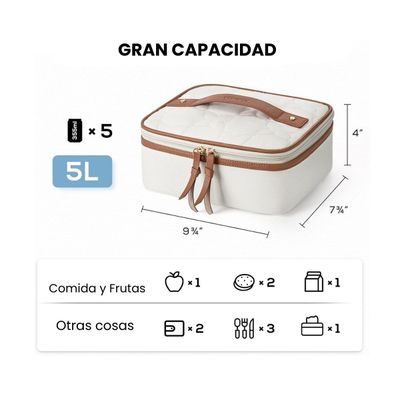 Imagen 2 del producto Tourit Lonchera Térmica Portátil 5L - Marrón y Beige