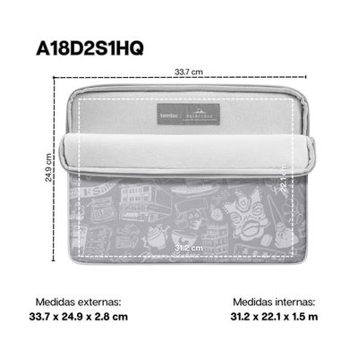 Imagen 2 del producto Tomtoc Funda Light-A18 OCHM para Macbook 14"" - Gris