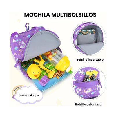 Imagen 2 del producto Mommore Mochila para Niños Lacy - Morado