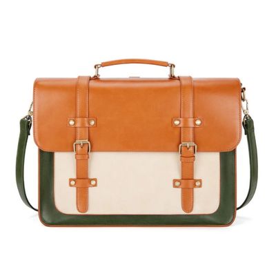 Ecosusi Mochila y Maletín Vintage Sombre para 15,6"" - Verde Café
