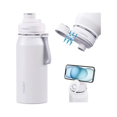 Imagen 2 del producto Tourit Botella de Agua Térmica Deportiva 32oz - Blanco