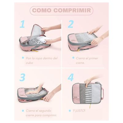 Imagen 2 del producto Bagsmart Organizadores de Equipaje con Compresión 6 pzs Rosado