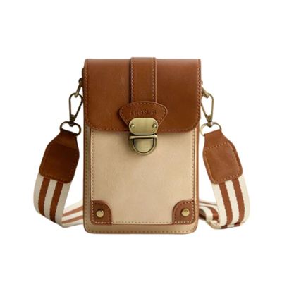 Ecosusi Bolso Cruzado Vintage para Teléfono - Beige