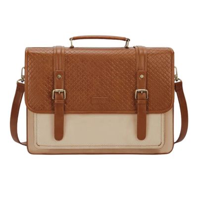 Ecosusi Maletín y Mochila Dolce con Efecto Tejido para notebook 15.6"" - Marrón