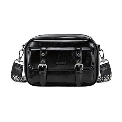 Ecousi Bolso Mensajero Mia con Correa Ancha - Negro