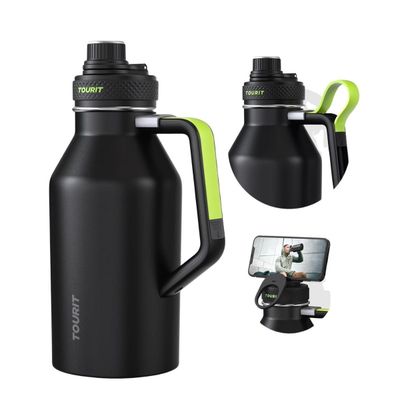 Imagen 2 del producto Tourit Botella de Agua Térmica Deportiva Anti Derrames con Asa 64oz- Negro