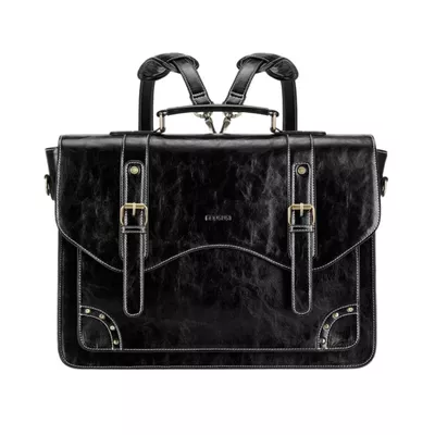 Ecosusi Maletín y Mochila Wilder con Remaches para notebook 15,6"" - Negro