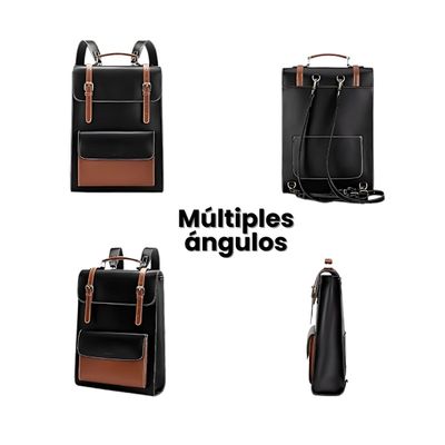 Imagen 2 del producto Ecosusi Mochila Vintage Camellia para Notebook 15,6"" - Negro y Marrón