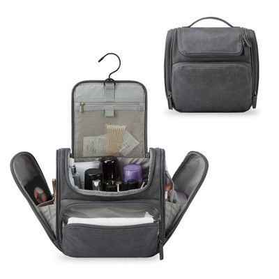 Bagsmart neceser de viaje en piel Dopp - Gris