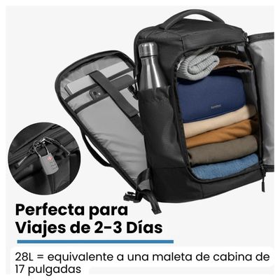 Imagen 2 del producto Tomtoc Mochila de Viaje Navigator-T66 Liteway para Notebook 16"" 28L Negro