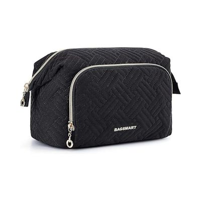 Bagsmart Cosmetiquero Tejido de Viaje Negro