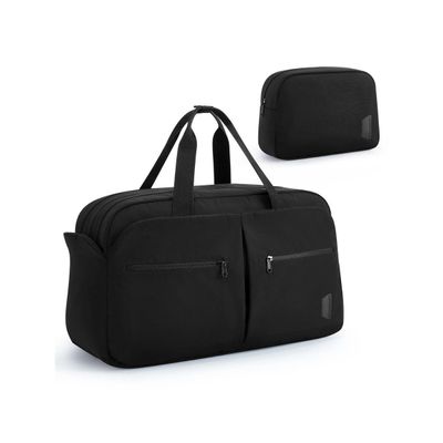 Bagsmart Bolso Fin de Semana 45 L con Neceser y Zapatero Negro