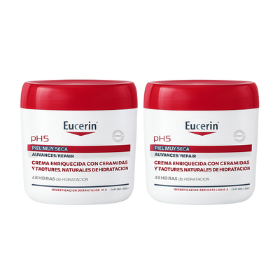Pack 2 Crema Corporal Eucerin Ph5 Advanced Repair Tarro 450m