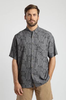 Camisa manga corta Flora grafito