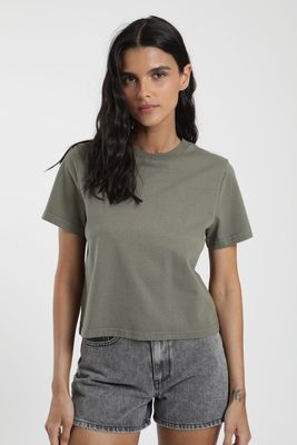 Polera mujer manga corta Round verde Algodón orgánico Froens